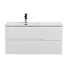 Картинка анонса товара «тумба под раковину cezares duet-n-1000-2c-so-bl-l bianco lucido 1000x457 подвесная»