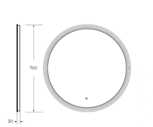 Зеркало CEZARES ECO с лазерной гравировкой подсветкой и сенсорным выключателем CZR-SPC-ECO-700-LED-TCH 700x30 Зеркало CEZARES ECO с лазерной гравировкой подсветкой и сенсорным выключателем CZR-SPC-ECO-700-LED-TCH 700x30