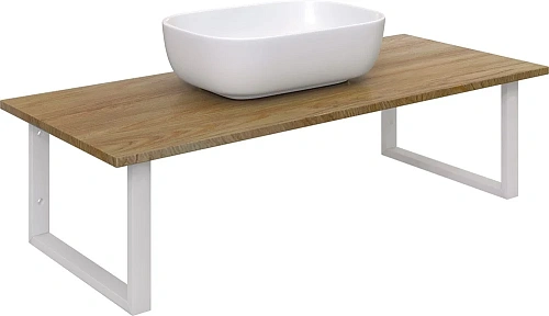 Комплект мебели DIWO Элиста 120 светлое дерево, с раковиной Moduo 50 Square 555771 Комплект мебели DIWO Элиста 120 светлое дерево, с раковиной Moduo 50 Square 555771