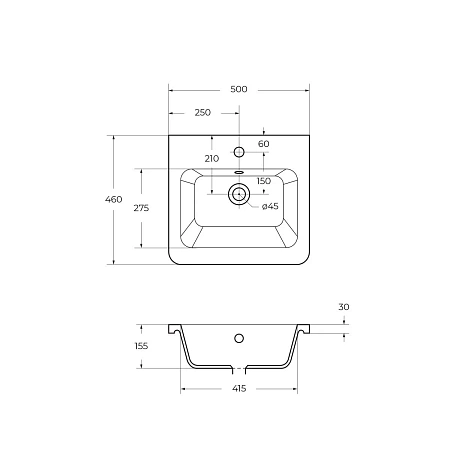 Раковина BelBagno URBAN 12050-KL 500x460 Раковина BelBagno URBAN 12050-KL 500x460