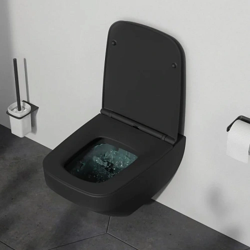 Унитаз подвесной AM.PM Inspire V2.0 C50A1700MBSC FlashClean с сиденьем микролифт, черный матовый Унитаз подвесной AM.PM Inspire V2.0 C50A1700MBSC FlashClean с сиденьем микролифт, черный матовый