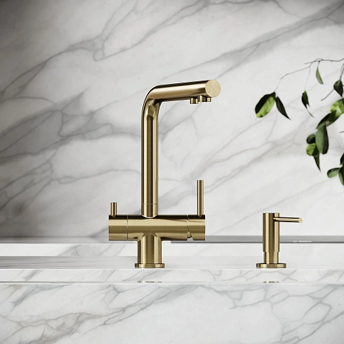 Смеситель для кухни SANCOS Foster SC4014BG с возможностью подключения фильтра, брашированное золото Смеситель для кухни SANCOS Foster SC4014BG с возможностью подключения фильтра, брашированное золото