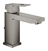 Картинка анонса товара «смеситель для раковины grohe eurocube со сливным гарнитуром, темный графит матовый (23445al0)»