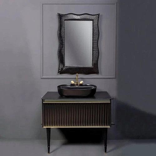 Тумба под раковину Boheme Canale 100 черная + Золото 843-100-BG Тумба под раковину Boheme Canale 100 черная + Золото 843-100-BG