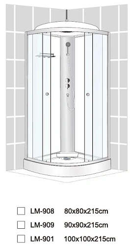 Душевая кабина Dto LM908 (LM908GM) 80x80 см с гидромассажем Душевая кабина Dto LM908 (LM908GM) 80x80 см с гидромассажем