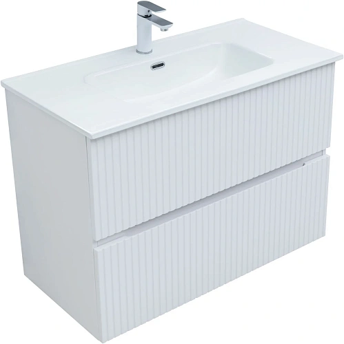 Тумба под раковину Aquanet Джейн 90 белый матовый 00313287 напольная/подвесная Тумба под раковину Aquanet Джейн 90 белый матовый 00313287 напольная/подвесная