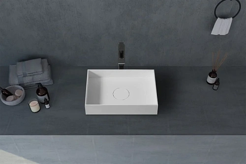 Раковина ABBER Stein AS2621 накладная, белая матовая Раковина ABBER Stein AS2621 накладная, белая матовая