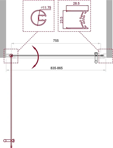Душевая дверь BelBagno UNO-B-1-85-C-Cr Душевая дверь BelBagno UNO-B-1-85-C-Cr