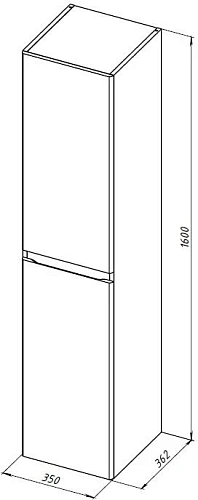 Шкаф-пенал Aquanet Слим 35 00346050 белый сатин Шкаф-пенал Aquanet Слим 35 00346050 белый сатин