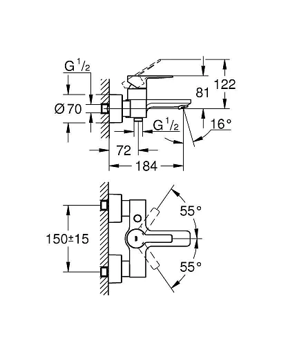 Смеситель для ванны GROHE Lineare, DN 15, хром (33849001) Смеситель для ванны GROHE Lineare, DN 15, хром (33849001)