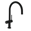 Картинка анонса товара «смеситель для кухни hansgrohe 220, с запорным вентилем, 1jet 72805670, матовый черный»