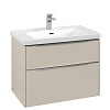 Картинка анонса товара «тумба под раковину villeroy &amp; boch subway 3.0 с подсветкой cashmere grey / cashmere grey c574l0vn»