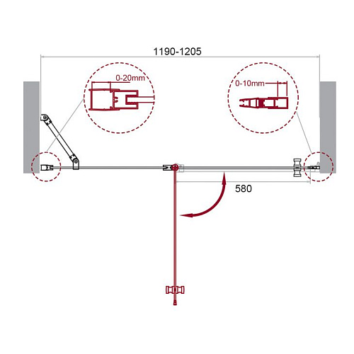 Душевая дверь BelBagno ETNA-B-12-60/60-C-Cr Душевая дверь BelBagno ETNA-B-12-60/60-C-Cr