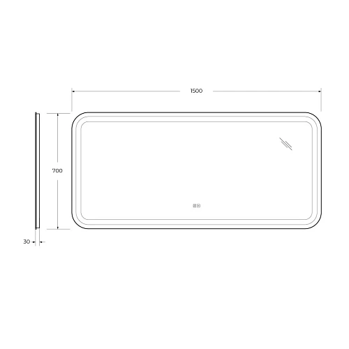 Зеркало CEZARES STYLUS с подсветкой сенсорным выключателем и подогревом CZR-SPC-STYLUS-1500-700-TCH-WARM 1500x700x30 Зеркало CEZARES STYLUS с подсветкой сенсорным выключателем и подогревом CZR-SPC-STYLUS-1500-700-TCH-WARM 1500x700x30