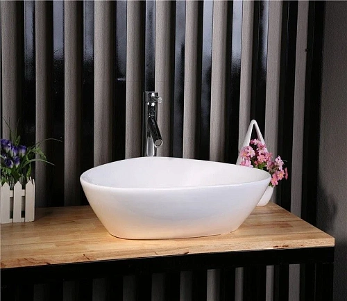 Раковина CeramaLux 7472B накладная, белый Раковина CeramaLux 7472B накладная, белый