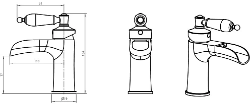 Смеситель для раковины Boheme VOGUE CRYSTAL бронза (одноручковый) 201-CRST Смеситель для раковины Boheme VOGUE CRYSTAL бронза (одноручковый) 201-CRST