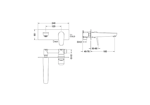 Смеситель для раковины Aquatek БЕТТА AQ1113CR Хром, встраиваемый Смеситель для раковины Aquatek БЕТТА AQ1113CR Хром, встраиваемый