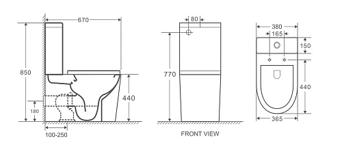 Унитаз напольный GROSSMAN GR-4449BMS 670x380x850 черный матовый безободковый с тонкой крышкой Унитаз напольный GROSSMAN GR-4449BMS 670x380x850 черный матовый безободковый с тонкой крышкой