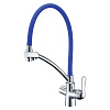 Картинка анонса товара «смеситель для кухни lemark comfort lm3070c-blue с подключением к фильтру, хром/синий»