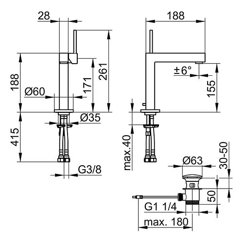 Смеситель для раковины Keuco Edition 90 59002010000 Смеситель для раковины Keuco Edition 90 59002010000