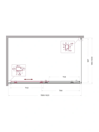 Душевой уголок BelBagno UNO-195-AH-1-160/100-C-Cr 160x100 см, профиль хром, стекло прозрачное Душевой уголок BelBagno UNO-195-AH-1-160/100-C-Cr 160x100 см, профиль хром, стекло прозрачное