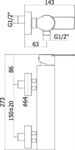 Смеситель для душа Paffoni Tango TA168CR Смеситель для душа Paffoni Tango TA168CR
