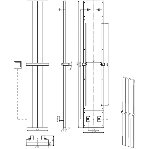 Полотенцесушитель электрический Boheme Flat BLACK 725-B Полотенцесушитель электрический Boheme Flat BLACK 725-B