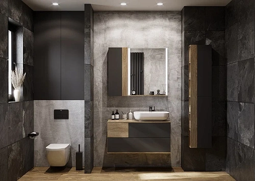 Тумба под раковину Aquaton Терра 105 дуб кантри, антрацит 1A246901TEKA0 Тумба под раковину Aquaton Терра 105 дуб кантри, антрацит 1A246901TEKA0