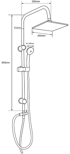 Душевая стойка Aquanet Passion S AF300-70-S-B Душевая стойка Aquanet Passion S AF300-70-S-B