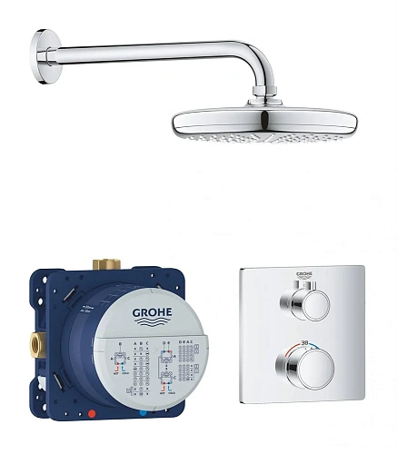 Душевая система GROHE Grohtherm встраиваемая, термостатическая, хром (34728000) Душевая система GROHE Grohtherm встраиваемая, термостатическая, хром (34728000)