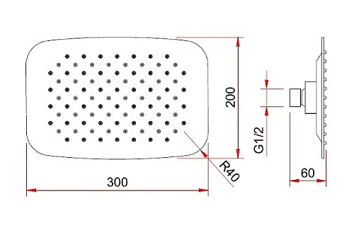 Верхний душ BERGES VENTAS O 30x20 см, хром 074005 Верхний душ BERGES VENTAS O 30x20 см, хром 074005