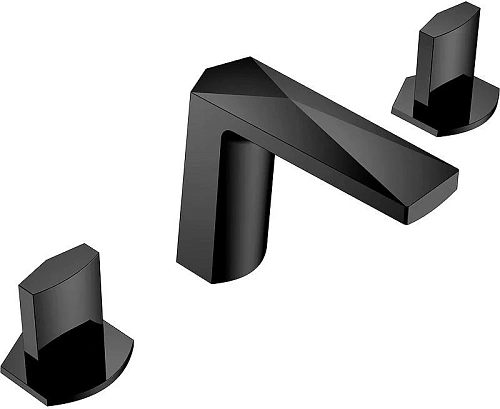 Смеситель на борт ванны Boheme Venturo 150-B-ICE на 3 отверстия черный, ручка ICE Смеситель на борт ванны Boheme Venturo 150-B-ICE на 3 отверстия черный, ручка ICE