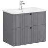 Тумба с раковиной Vitra Root Groove 80 см 69438 матовая серая