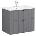 Тумба с раковиной Vitra Root Groove 80 см 69438 матовая серая Тумба с раковиной Vitra Root Groove 80 см 69438 матовая серая