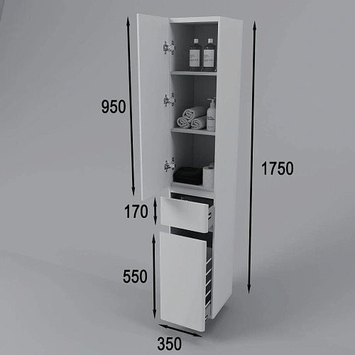 Шкаф-пенал Style Line Атлантика 35 L с корзиной, Люкс антискрейч, PLUS СС-00002257 Шкаф-пенал Style Line Атлантика 35 L с корзиной, Люкс антискрейч, PLUS СС-00002257