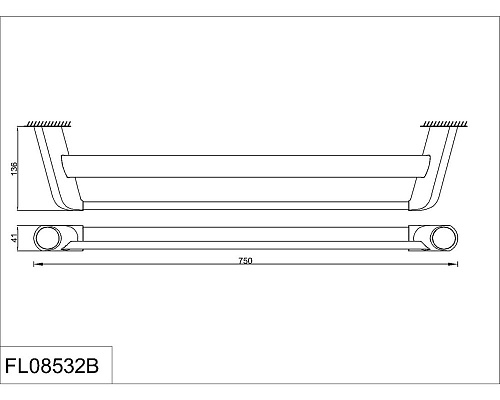Полотенцедержатель Rush Flores FL08532B 75 см двойной Полотенцедержатель Rush Flores FL08532B 75 см двойной