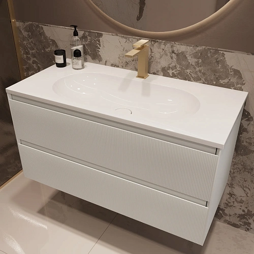 Тумба под раковину Vincea Welle 1000 подвесная, белый матовый софт-тач Тумба под раковину Vincea Welle 1000 подвесная, белый матовый софт-тач