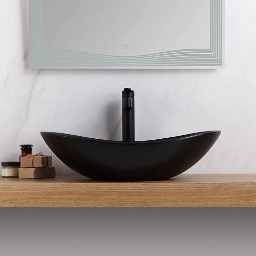 Раковина BelBagno BB1404-H301 605x370x150 черная матовая Раковина BelBagno BB1404-H301 605x370x150 черная матовая