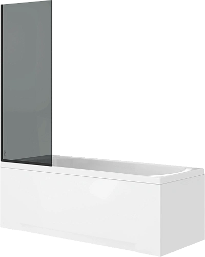 Шторка на ванну DIWO Анапа неподвижная, 70х140, профиль черный матовый, тонированное стекло 583136 Шторка на ванну DIWO Анапа неподвижная, 70х140, профиль черный матовый, тонированное стекло 583136