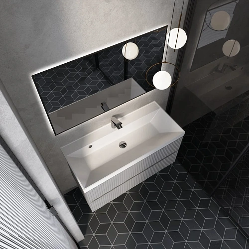 Тумба под раковину AQUAme AQM900110GM S1 подвесная 100 см серый Тумба под раковину AQUAme AQM900110GM S1 подвесная 100 см серый