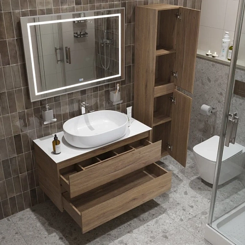 Тумба со столешницей и раковиной BelBagno KRAFT 100 kraft100rt-kepbo-1084-set подвесная KRAFT100RT-KEPBO-1084-SET Тумба со столешницей и раковиной BelBagno KRAFT 100 kraft100rt-kepbo-1084-set подвесная KRAFT100RT-KEPBO-1084-SET