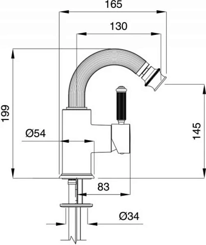 Смеситель для биде CEZARES OLIMP-BSM2-02-L Смеситель для биде CEZARES OLIMP-BSM2-02-L