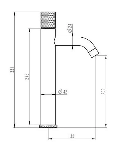 Смеситель для раковины Boheme STICK 122-GB GOLD Matt Black Смеситель для раковины Boheme STICK 122-GB GOLD Matt Black