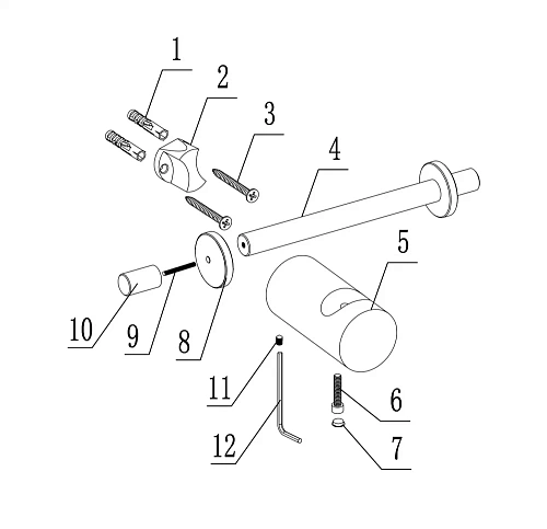 Крючок двойной ABBER Osten 316 AA1852BST сталь брашированная Крючок двойной ABBER Osten 316 AA1852BST сталь брашированная