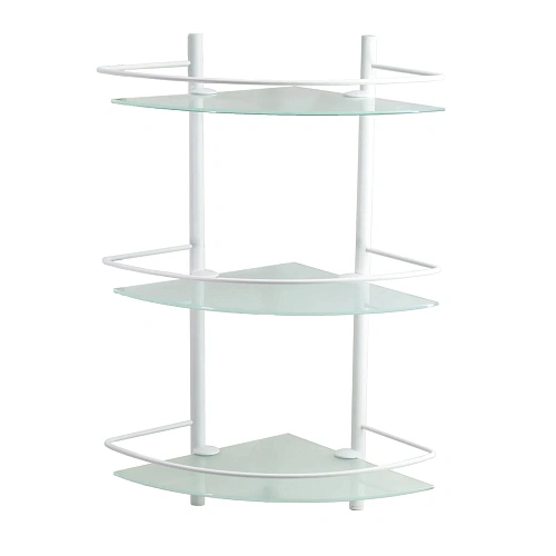 Полка WasserKRAFT K-3133WHITE стеклянная тройная белый Полка WasserKRAFT K-3133WHITE стеклянная тройная белый