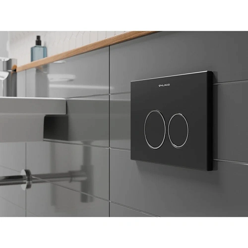 Клавиша смыва Milacio Standart MCU.204 две кнопки, механическая, черный/кольца хром R-style Клавиша смыва Milacio Standart MCU.204 две кнопки, механическая, черный/кольца хром R-style