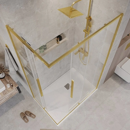 Душевой уголок GROSSMAN Galaxy 1/2.K33.01.11.32.00-1/2.K33.01.90.32.00 (110х90х195) раздвижная,золото сатин,стекло прозрачное Душевой уголок GROSSMAN Galaxy 1/2.K33.01.11.32.00-1/2.K33.01.90.32.00 (110х90х195) раздвижная,золото сатин,стекло прозрачное