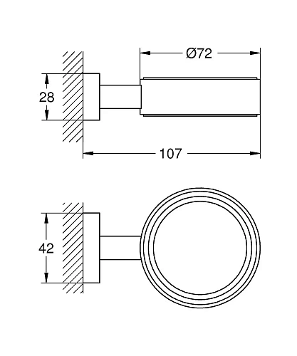 Держатель стакана GROHE Essentials Cube, суперсталь (40508DC1) Держатель стакана GROHE Essentials Cube, суперсталь (40508DC1)