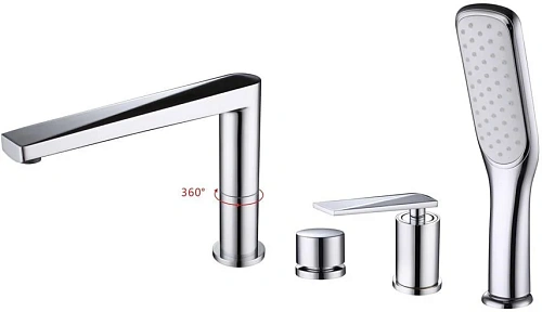Смеситель на борт ванны Boheme VENTURO хром 370 Смеситель на борт ванны Boheme VENTURO хром 370