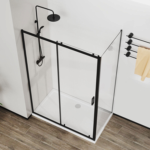 Душевой уголок Vincea City VSR-5CT9011CLB 1100x900 черный стекло прозрачное Душевой уголок Vincea City VSR-5CT9011CLB 1100x900 черный стекло прозрачное